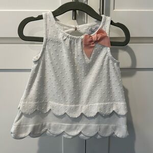 Tahari Baby White Scalloped Top